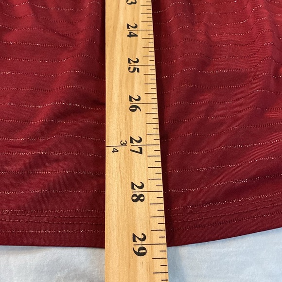 Lane Bryant Burgundy Sparkle Mock Neck Peplum Top Size 22/24 - Picture 6 of 8